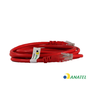AD-10281 PATCH CORD CAT.5E UTP - 2,5M - VERMELHO - 100% COBRE - ANATEL